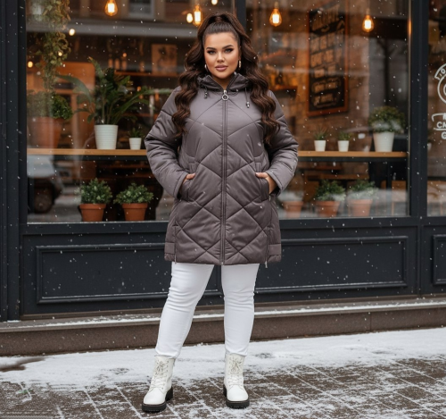 Куртка зимняя 8862 каппучино (Россия) — размеры 70