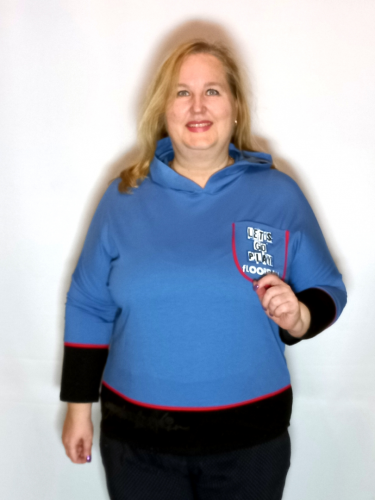 Блузон IS-8279 , темно-голубой (Турция, разные производители) — размеры 1 размер