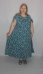 Платье трикотажное "Вальс"( листочки бирюза) (Smart-Woman, Россия) — размеры 64-66, 68-70, 72-74, 76-78, 80-82, 84-86