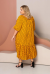 Платье  "Майорка" (ВК22-014) желтый в черный горох (TERRА XL, Москва) — размеры 64-66